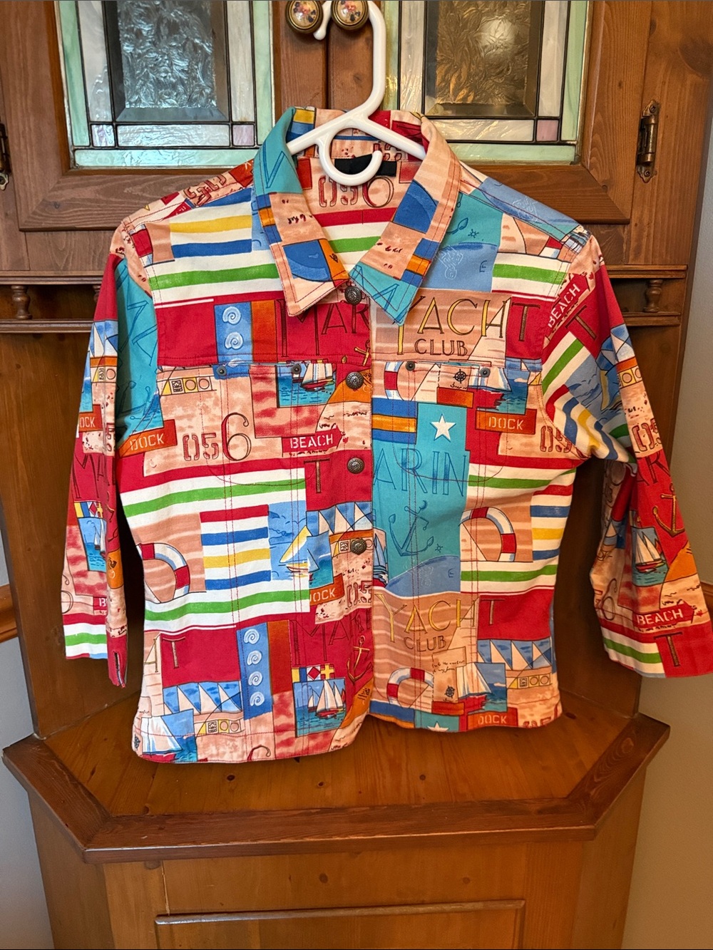 Vintage Kaktus Wearable Art Nautical Patchwork Jacket LSize: Women's Large (L)
